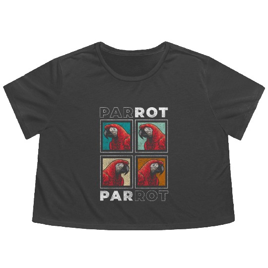Macaw Tropics Nature Flowy Cropped Tees