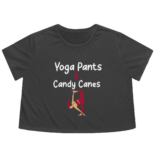 Yoga Pants & Candy Canes Christmas Yoga Flowy Cropped Tees