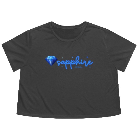 Sapphire gemstone jewel Flowy Cropped Tees