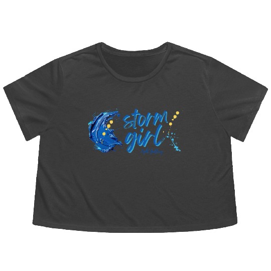 Storm girl, artistic Flowy Cropped Tees
