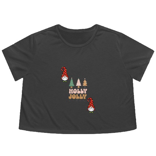 Holly Jolly Vibes Flowy Cropped Tees