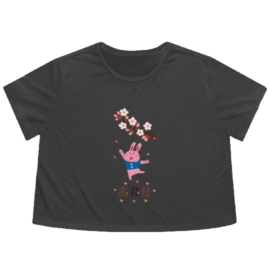 Sakura Serenity: Hanami Blossoms Flowy Cropped Tees