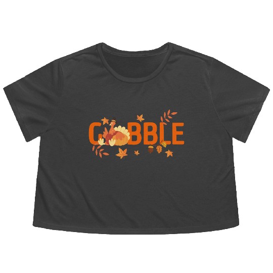 GOBBLE TURKEY PODIATRIST FUNNY THANKSGIVING Flowy Cropped Tees