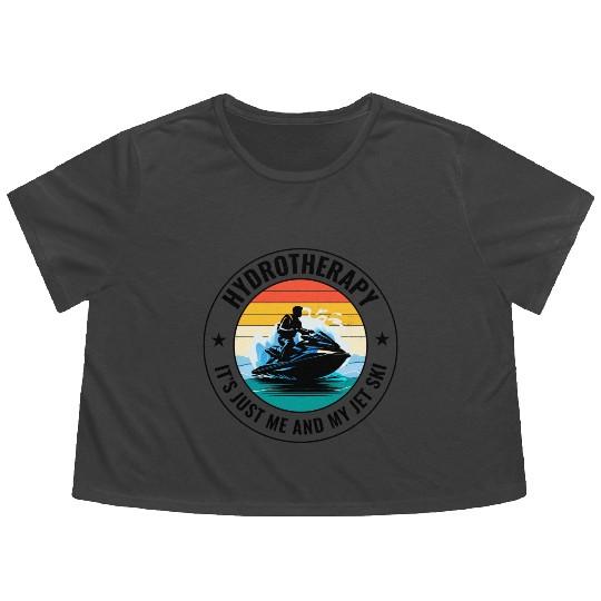 Jet Ski Hydrotherapy Ocean Adventure Watersports Flowy Cropped Tees