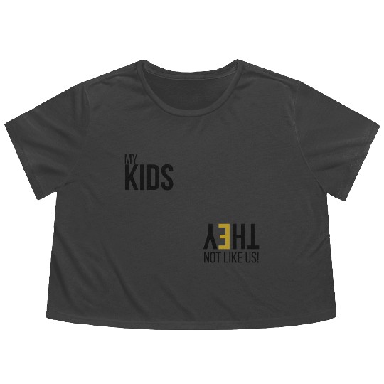 My Kids Not like us - Blk Flowy Cropped Tees