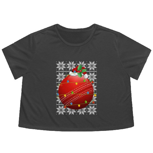 Cricket Ball Santa Flowy Cropped Tees