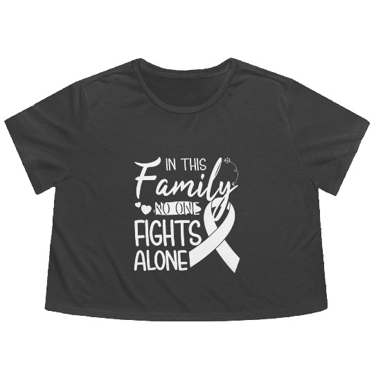 No one fights alone Lung Cancer Awareness Month Flowy Cropped Tees