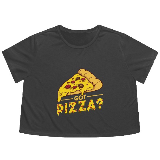 Pizza Slice Design for a Pizza Lover Flowy Cropped Tees