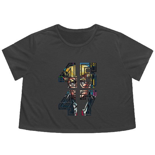 Trump 45 47 | Pop Art | American President Flowy Cropped Tees