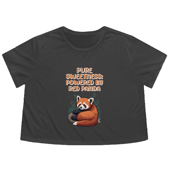 Pure Sweetness: Powered By Red Panda - Cute Animal Flowy Cropped Tees