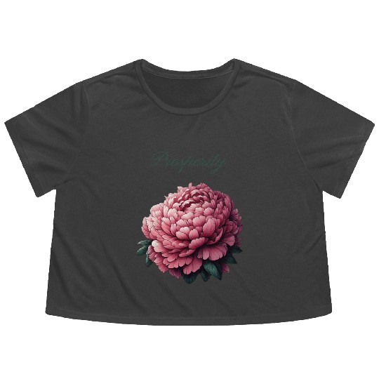 Peony of Prosperity: A Symbol of Wealth Flowy Cropped Tees