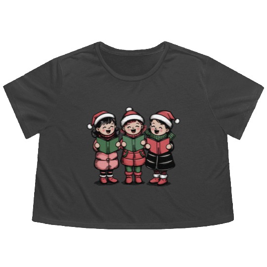 Merry christmas, Christmas Retro Flowy Cropped Tees
