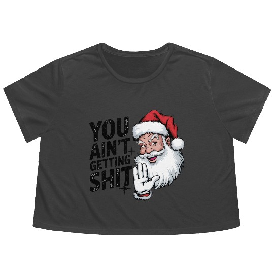 Santa Claus Christmas, Merry Christmas Flowy Cropped Tees