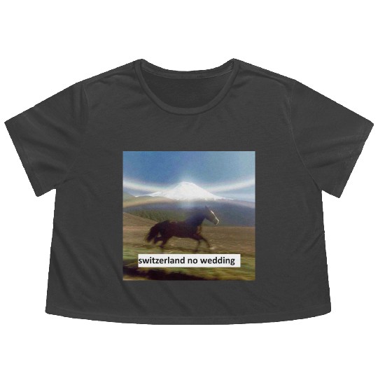 horse switzerland no wedding Flowy Cropped Tees