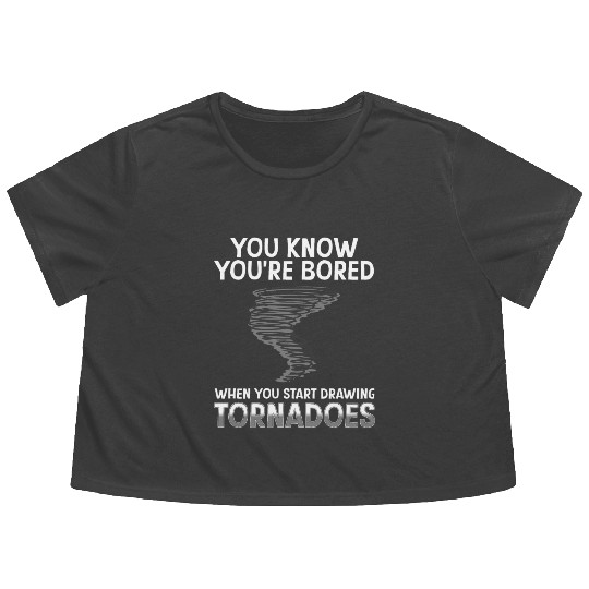 Funny science humor nerd geek tornado Flowy Cropped Tees
