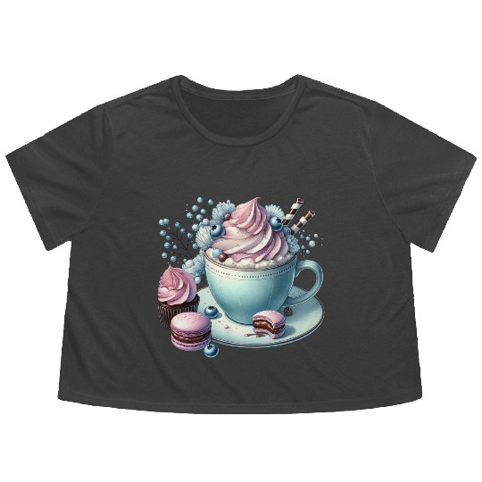 Christmas ice cream, Coquette Chistmas Flowy Cropped Tees
