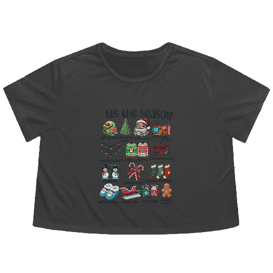 Tis The Season Low Flowy Cropped Tees