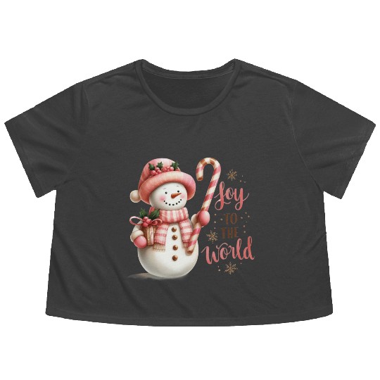 Joy To The World Flowy Cropped Tees