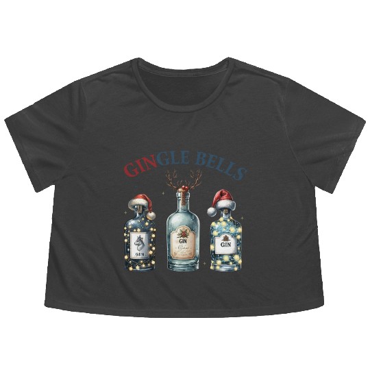 Merry Christmas, Christmas Vintage Flowy Cropped Tees