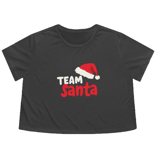 Team Santa Santa Claus Christmas Santa Claus Flowy Cropped Tees
