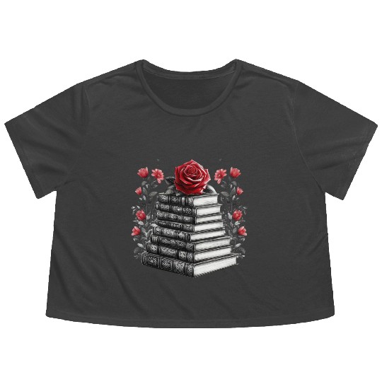 Black Gnomes Valentines Day Flowy Cropped Tees
