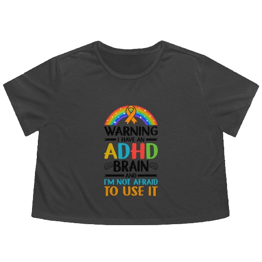 Autism Awareness Neurodivergent ADHD Flowy Cropped Tees