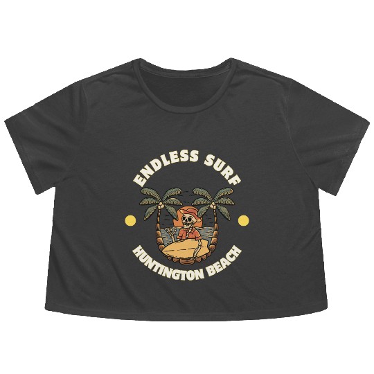 Huntington Beach Endless Surf Flowy Cropped Tees