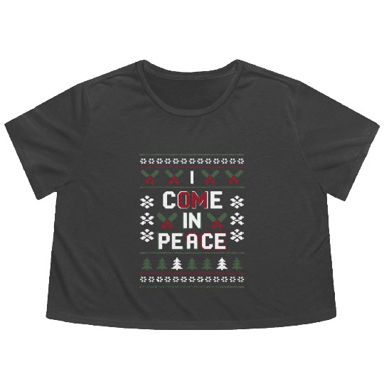 Holiday Peaceful Spirit: Festive Sweater Design Flowy Cropped Tees