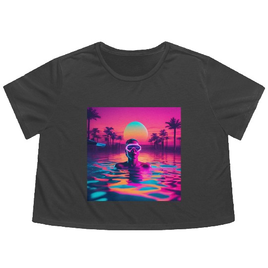 Diving in the Ocean Flowy Cropped Tees