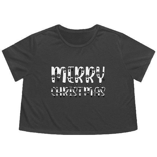 Winter Wonderland Wishes : Merry Christmas Flowy Cropped Tees
