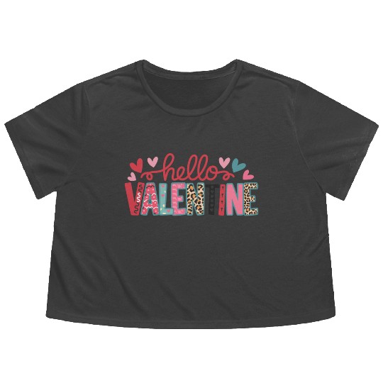 Valentines Day, Valentine Retro Flowy Cropped Tees