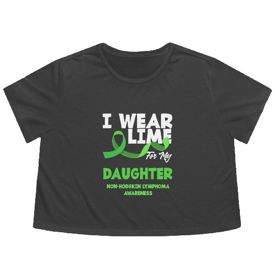 Non-Hodgkin Lymphoma Awareness Wear Lime Daughter Flowy Cropped Tees