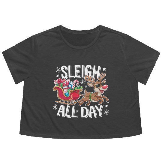 Sleigh All Day Flowy Cropped Tees