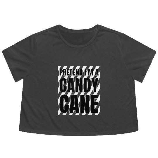 Pretend I'm A Candy Cane Flowy Cropped Tees Adult Kids Men Women