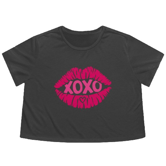 XOXO Valentine Sublimation Flowy Cropped Tees