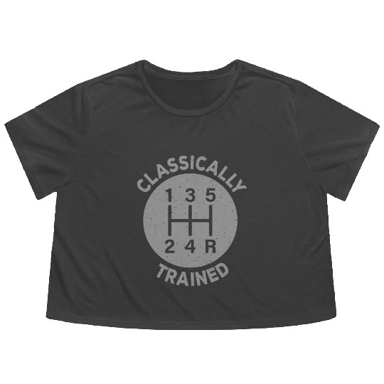 Vintage Classically Trained-Stick Shift Flowy Cropped Tees