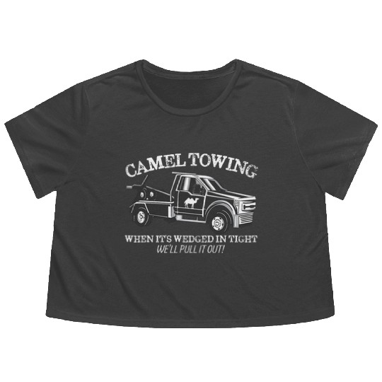 Retro Camel Towing Flowy Cropped Tees