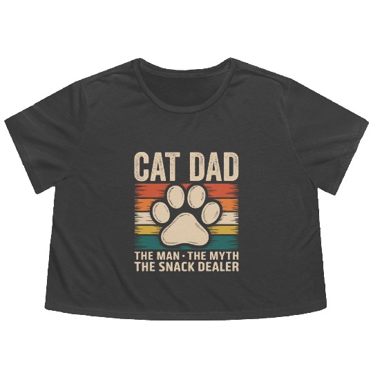 Cat Dad The Man Myth Snack Dealer Funny Pet Lovers Flowy Cropped Tees