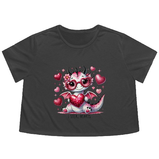 Valentines Day, Retro Valentine, Coquete Valentine Flowy Cropped Tees