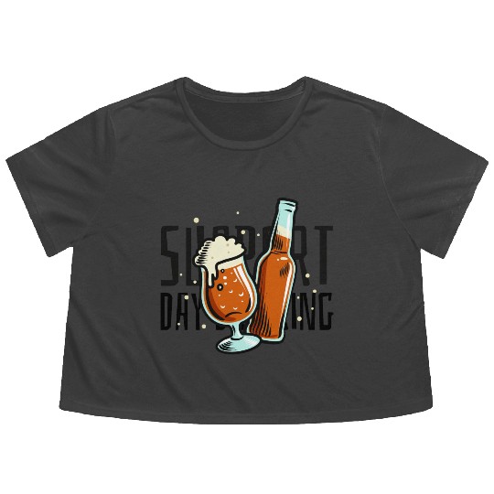 Support Day Drinking Flowy Cropped Tees
