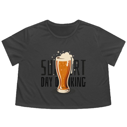 Support Day Drinking Flowy Cropped Tees