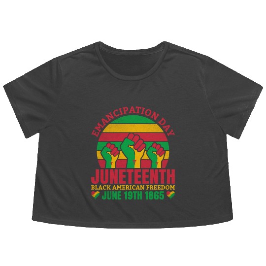 Emancipation Day Juneteenth Black American Freedom Flowy Cropped Tees
