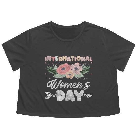 Women Female Power Important Frida Kahlo Flowy Cropped Tees