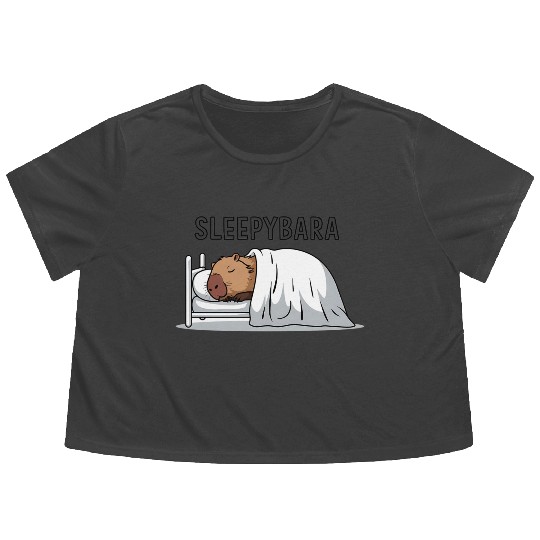 Capybara Official Sleep Nightgown Sleepybara Flowy Cropped Tees