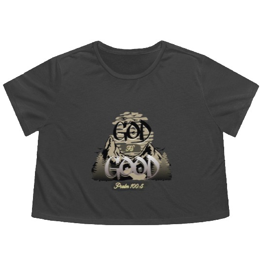 God is good faith Flowy Cropped Tees