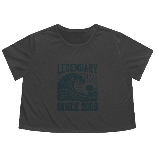 Legendary Since 2009 Birthday Vibes Flowy Cropped Tees