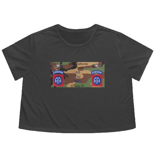 This 82nd Airborne All the Way gift for veterans Flowy Cropped Tees