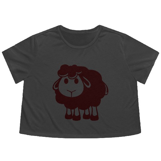 Black Sheep Small Cute Cute Lamb Cool Comic Sweet Flowy Cropped Tees