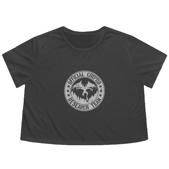 Official Cryptid Research Team | Cryptids Mothman Flowy Cropped Tees