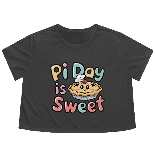 Pi Day Celebration Flowy Cropped Tees